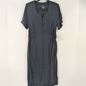 VTG Whirlaway Frocks Maxi Dress Cottagecore Whimsigoth Deadstock Black A6 NWT